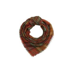 Lauren Ralph Lauren Womens Ingrid Plaid Square Scarf Camp Orange Size OS NWT